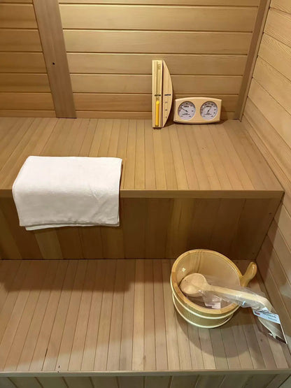ETL Certified 4 Person Outdoor Garden Sauna Room Luxury Red Cedar Wood Electric Heater Sauna House with Full View Glass Door