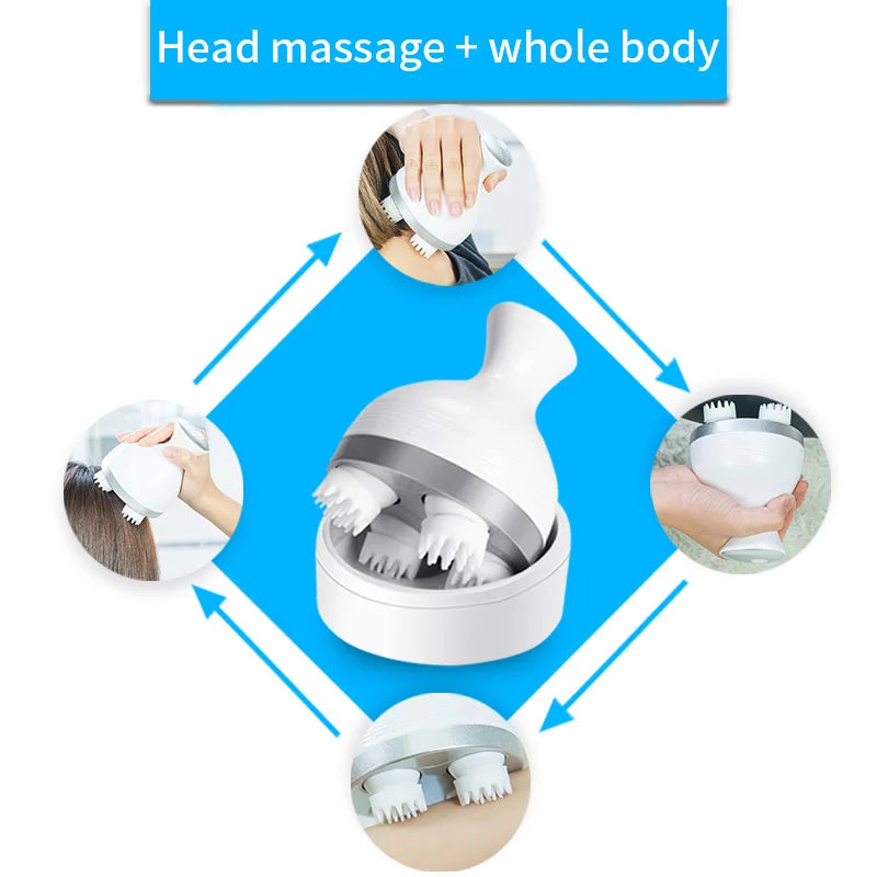 Head Scalp Massager Facial Vibrating Handheld with Timing Control and High Endurance