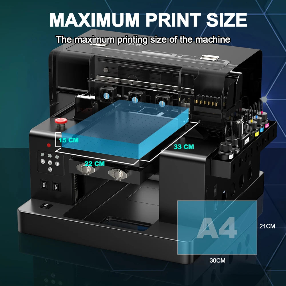 UV Flatbed Printer L805 A1630 Varnish Uv Dtf Machine Id Card Printer A4 Phone case Acrylic Sticker Printer for Small Business