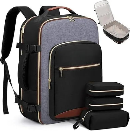 Cross-Border Color-Block Multi-Piece Set Oxford Waterproof Backpack Large Capacity for Business Trip Carry-On Luggage Laptop
