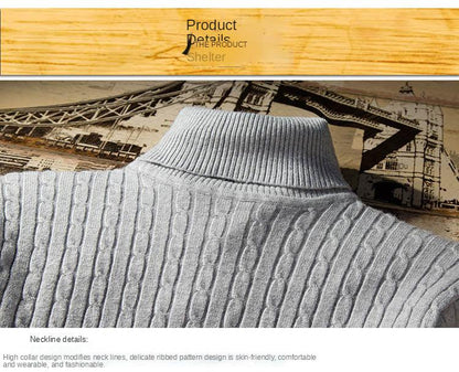 2023 Winter High Neck Thick Warm Sweater Men Turtleneck Brand Mens Sweaters Slim Fit Pullover Men Knitwear Male Double Collar3Xl