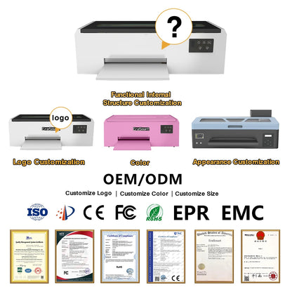EraSmart A4 DTF Flatbed Printer Silk Screen T Shirt Printing Machine With DTF Dryer Oven