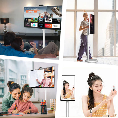 27-32 Inch Portable Smart Mobile TV Stand LED Backlight Touch Screen LCD Rollable for Android Televisions and Cameras