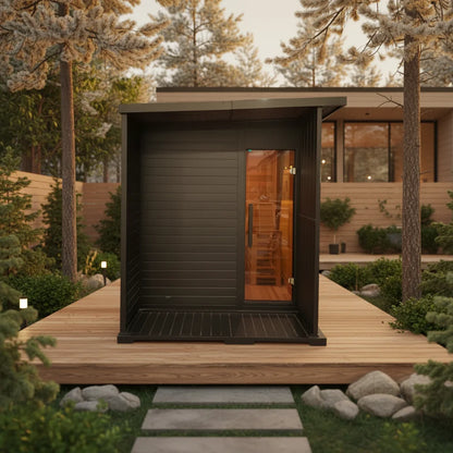 Luxury Panoramic Sauna | Artisan-Crafted From Hemlock & Red Cedar with Advanced Heating | Factory Direct Wholesale