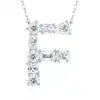 Pass Diamond Tester Letter C Multi Cut VVS Moissanite Necklace 925 Silver Platinum Plated Elegant Fine Jewelry Necklace