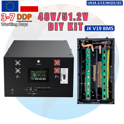 EU in Stock New Design JK 200A BMS V19 Battery Box Kit 48V 51.2V 280Ah 314Ah 15kWh Lifepo4 Battery Box Empty Box DIY Kit Box