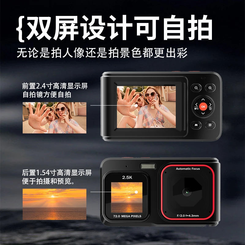 Hot XJ02 2.4inch MP3 72MP Pour HD 1080p Recording Hand 360 Video Camera Dslr Camera Photo and Video for Children