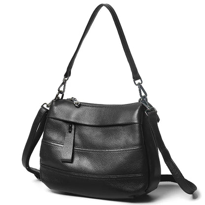 2025 New Fashionable Lady's Multi-layer Crossbody Bag Versatile Top Cowhide Soft with Double Shoulder Straps
