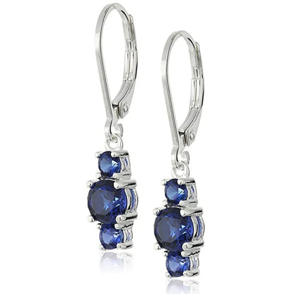 Silver Plated Topaz Drop Earrings For Women Classic Party Jewelry Claw Setting Fashion Earrings Zinc Alloy Material