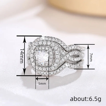 Q024 Women's White Gold Diamond Engagement Ring Round Brilliant Cut D Color Halo Design