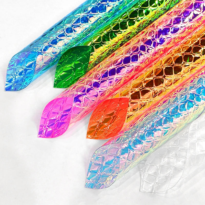 30cmx135cm Roll Holographic Stone Embossed Pattern Faux Leather Leatherette Fabric Synthetic Leather for  Making Bag Shoes Craft