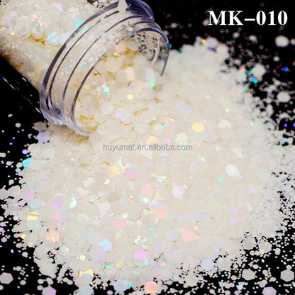 Bulk KG Bag Holographic Macaron Glitters Solvent Resistant Polyester Chunky Glitter for Resin Craft Tumbler Snowglobe