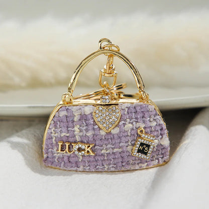 Fashion Luxury Bag Accessory Purse Bag Charm Bling Rhinestone  Car Key Chain Handbag Crystal Keyring Designer Keychains