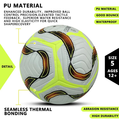 Fluorescent Color Huandong Football-A23-T Soccer Ball Size 5 Official Match High Quality Thermal Bonded Leather Football