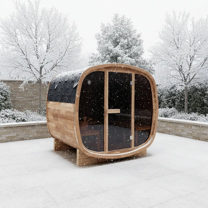 New Product on Sale Outdoor Red Cedar Sauna Traditional Steam  Garden Cube Sauna for 2-4 Persons with Heater