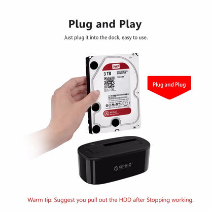 ORICO Hard Drive Docking Station USB 3.0 To SATA HDD Docking Station for 2.5/3.5 Inch SATA HDD Enclosure and SSD Hard Drive Dock