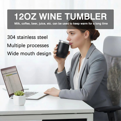 Professional Oem Factory Customizable 12oz Egg Shaped Double Wall Vacuum Stainless Steel Wine Tumbler With Own Personalized Logo