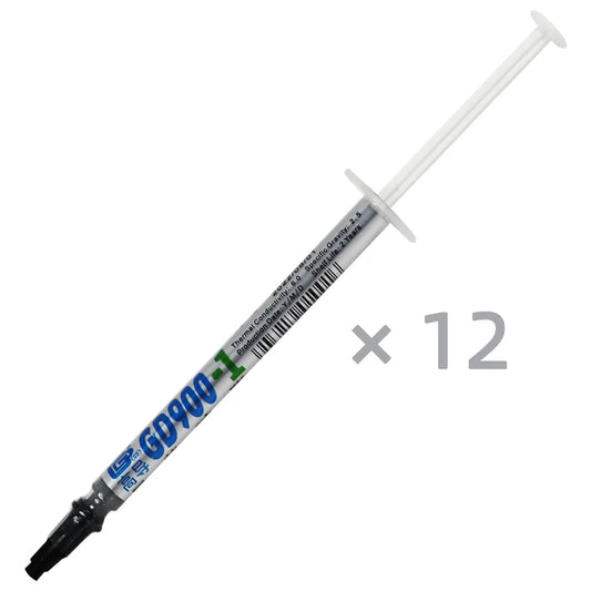 12 Pieces Net Weight 1 Gram Gray GD900-1 Thermal Conductive Grease Paste Plaster Heat Sink Compounds for CPU GPU Syringe Packing by PDG ibma