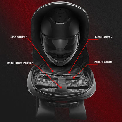 Black Knight Led Iron Man Biker Backpack 2025 New Luminous Led Waterproof Motorcycle Riding Helmet Bag Backpack Custom Factory