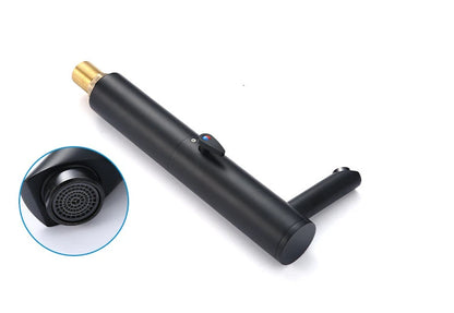 Black Brass Contemporary Single Handle Touchless Automatic Sensor Basin Faucet