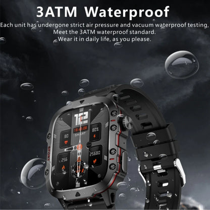 Outdoor Smart Watch for Men 1.96'' Rugged Smartwatch for IPhone and Android IP68 Waterproof Fitness Tracker Watch