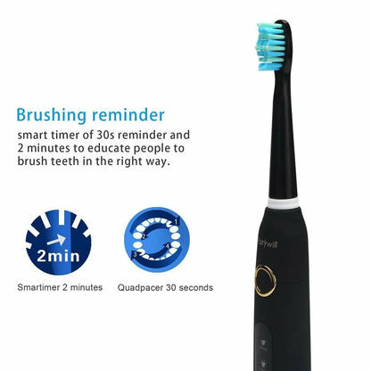 Fairywill Electric Sonic Toothbrush FW-507 USB Charge Rechargeable Adult Waterproof Electronic Tooth Brushes Replacement Heads s