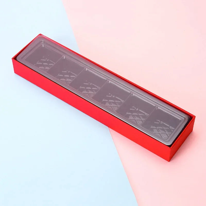 5Pcs Chocolate Boxes Packaging 6 Holes Rectangle Chocolate Covered Strawberry Paper Gift Box Wedding Christmas Birthday DIY Gift
