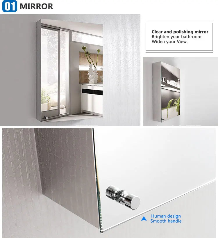 2022 New Arrival Bathroom Mirror Cabinets Stainless Steel Medicine Cabinet Bathroom Cabinets With Mirror