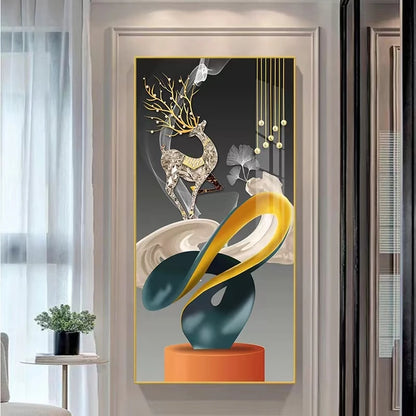 100X50CM  New Large Aluminum Alloy Frame Crystal Home Gallery Hanging Wall Decor Artwork Painting Dropshipping for Living DDP