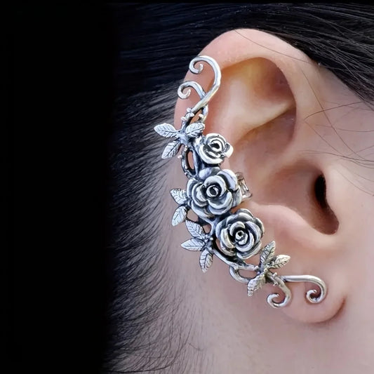 Vintage Floral Rose Bone Earrings for Women - Stunning Vine Pattern, Elegant Jewelry for Daily Wear