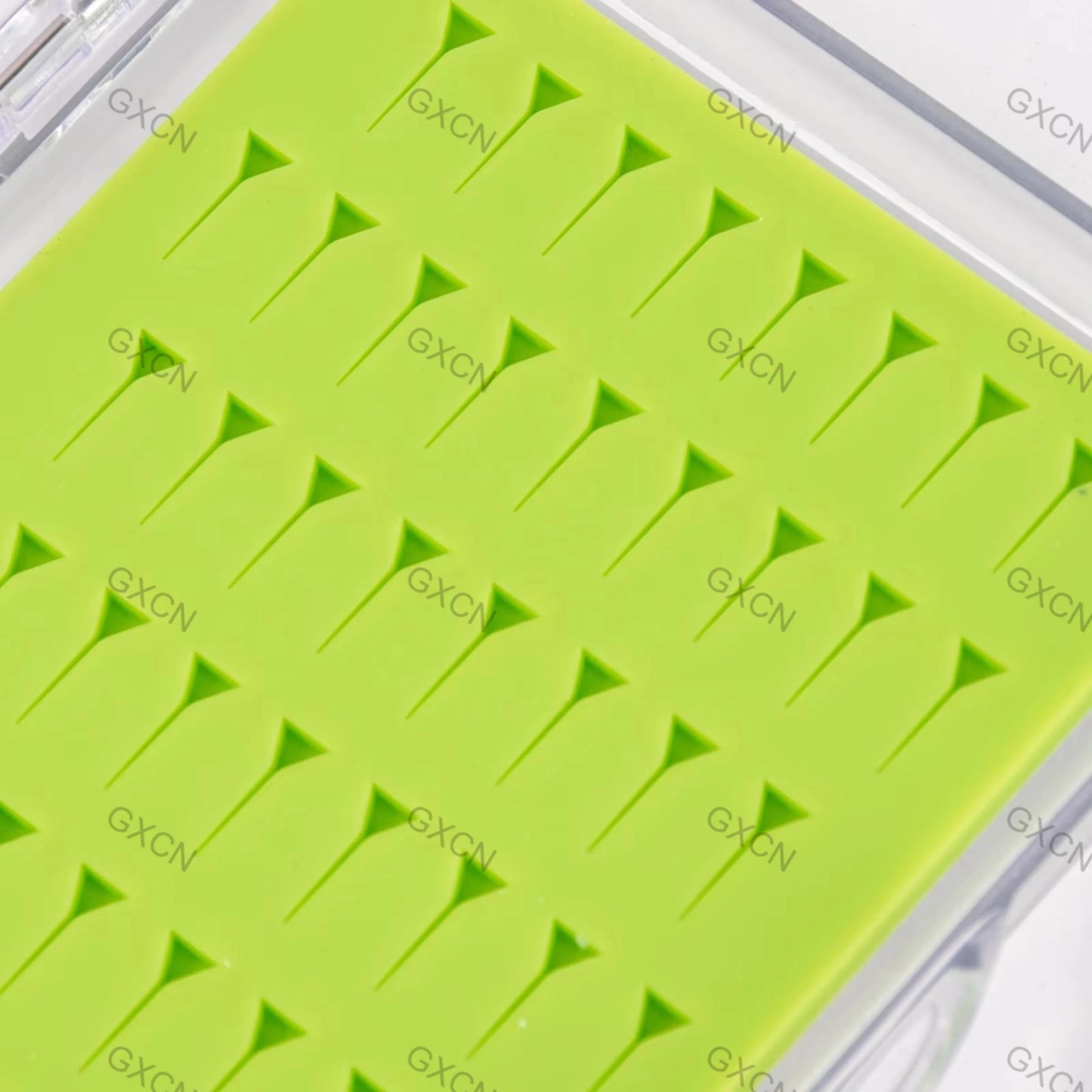Ultra Slim Fly Fishing  Fly Box Flies Silicone Case Plastic Pocket Clear Lid Easy Slit Green Small Vest