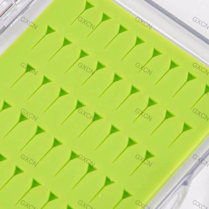 Ultra Slim Fly Fishing  Fly Box Flies Silicone Case Plastic Pocket Clear Lid Easy Slit Green Small Vest