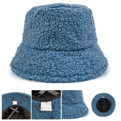 Personalized Color Unisex Fishing Caps Design Custom Furry Winter Fur Fuzzy Fisherman Cap Women Mens Bucket Hat