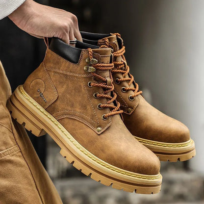 Men's Workwear Boots New High Top Men's Trendy Versatile Thick Soled Casual Boots Trendy Shoes
