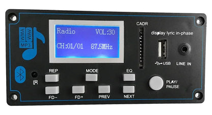 Bluetooth 12V LCD MP3 Decoder Board WAV WMA Decoding MP3 Rec Player Audio Module Support FM Radio AUX USB With Lyrics Display