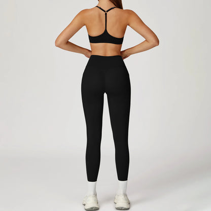YIYI Wholesale 5pcs Summer High Quality Workout Suits Cooling Flare Leggings Athletic Sets Girls Gym Clothing Sets for Women