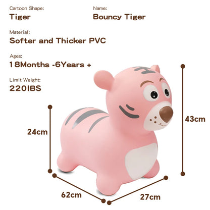 Animal Bouncy Inflatable Ride on Toy Animal Horse Jump Bouncy Animal Jumping Horse Hopper Kids Riding Toy Inflatable Toy for Kid