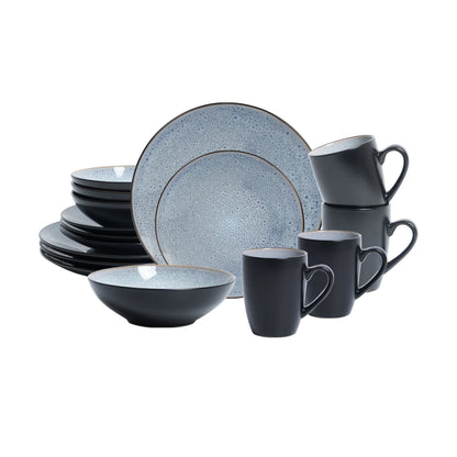 16 Pc Grey Modern Reactive Glaze Stone Tool Set Popular Kitchen Ceramic Set Ceramic Coffee Cup and Tableware Set Kitchen