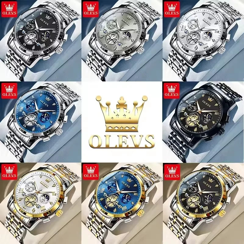 Hot Brand OLEVS Watch 2856 High Quality Men's Quartz Watch Fashion Luminous Hands Chronograph 30M Waterproof Men Watches