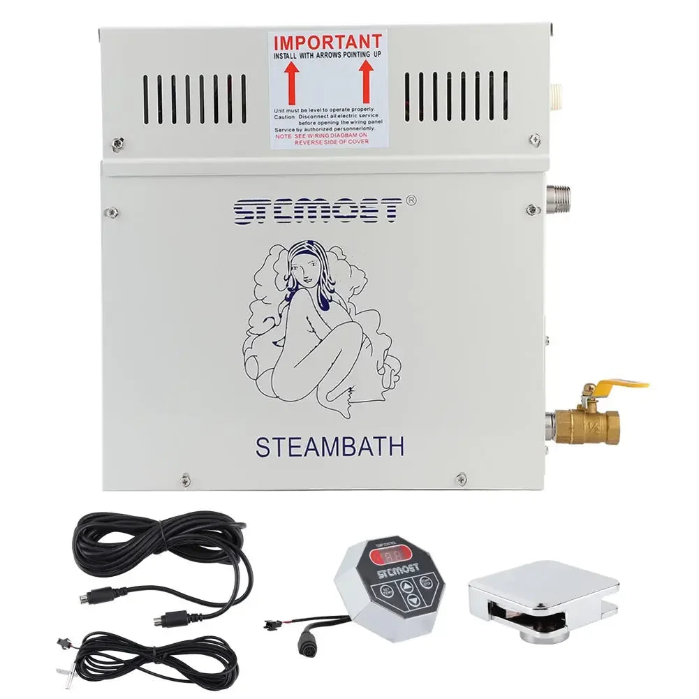 Modern 6KW 9KW Stainless Steel Sauna Steam Generator Wet Steam Bath Machine with Computer Control Panel for Home 2 People