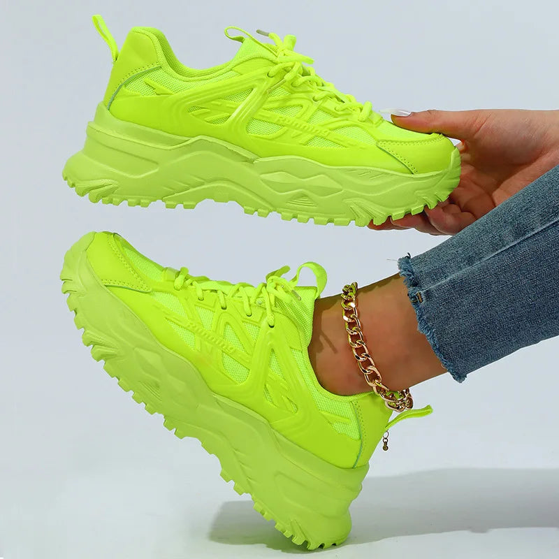 Women's & Men's 2026 Lighted Summer Platform Flat White Pink Casual Trainers Chunky Sport Sneakers Running Walking Shoes