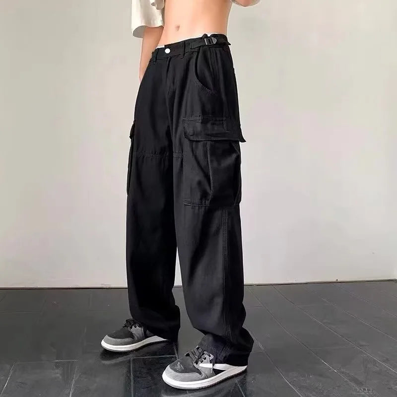 2025 Six Pocket Mens Outdoor Pant Nylon Hip Hop Baggy Pants Straight Beige Tactical Cargo Unisex Cargo Pants Men