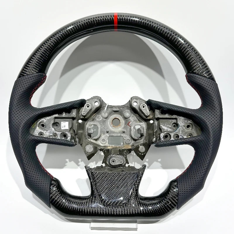 EU Warehouse in Stock High-quality Glossy Carbon Fiber Perforated Leather Car Steering Wheel for Renault Megane 4