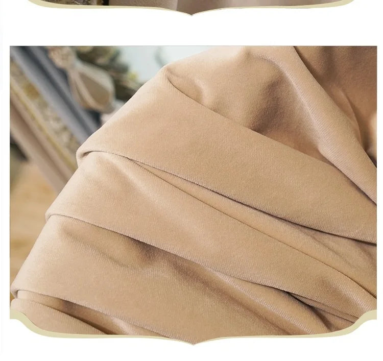 2025 Custom Curtain New Modern Luxury European Thick Velvet Embroidery Yarn Cloth Blackout Curtain for Living Room Bedroom