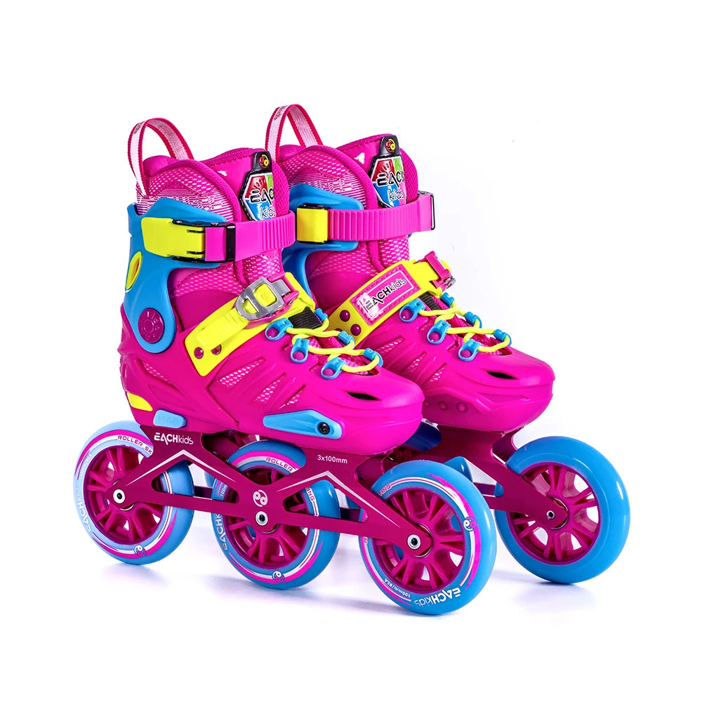 Professional 3-Wheel Outdoor Freestyle Roller Skating Shoes for Kids Adjustable Aluminum Chassis & Alloy Wheels Price Include