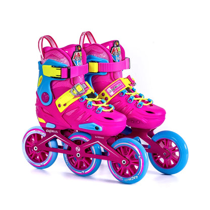 Professional 3-Wheel Outdoor Freestyle Roller Skating Shoes for Kids Adjustable Aluminum Chassis & Alloy Wheels Price Include