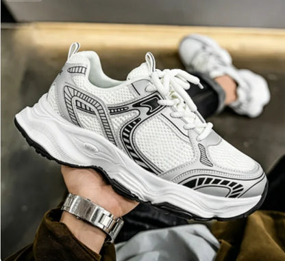 2027 NEW KJ Men's Campus Youth Retro Thick Soled Sports Shoes Unique Design Increased Fashion Well Match Running Casual Shoes