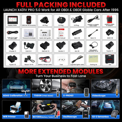 USA EU Warehouse 2026 Launch Latest Version X431 Pro V5.0 BT  Auto Diagnostic Tool for All Cars