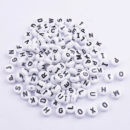 Factory Wholesale Transparent Letter Beads Spacer Loose Acrylic English Alphabet Bead for Diy Bracelet Waist Bag Jewelry Making