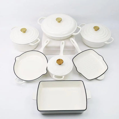Custom 30CM Minimalist Kitchen Casserole Modern Enameled Cast Iron Pots Pans Induction Dutch Oven Made of Metal